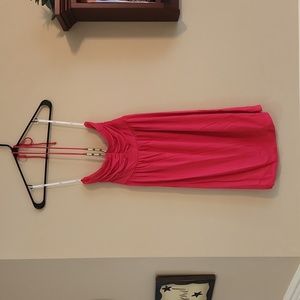 Juniors tube top halter top dress, size Small, hot fushia pink, Brand Tart